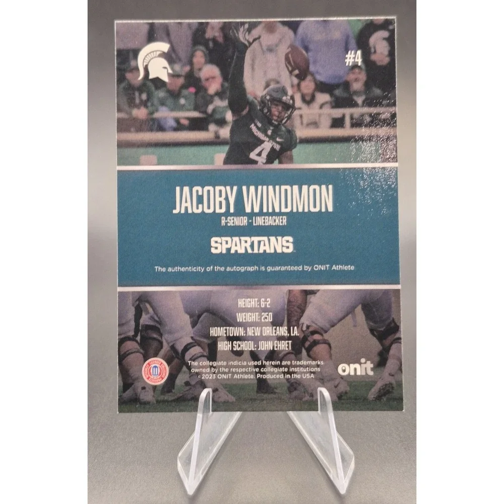 2023 Onit Jacoby Windmon #4 Autograph Ice /300 Michigan State Spartans
